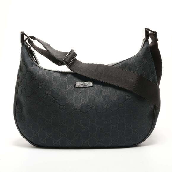 Gucci Handbags - GUCCI Authentic Black Canvas Shoulder Bag